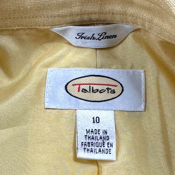NWT Talbots Women's Yellow Linen Open Front Blazer Jacket Size 10 BRAND NEW! - Picture 5 of 11
